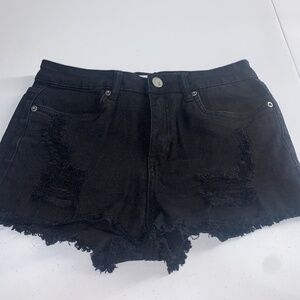 Ashley Mason Black Distressed Denim Shorts 7